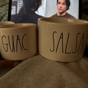 Rae Dunn Cream Ceramic 'GUAC' and 'SALSA' Serving Bowls - Set